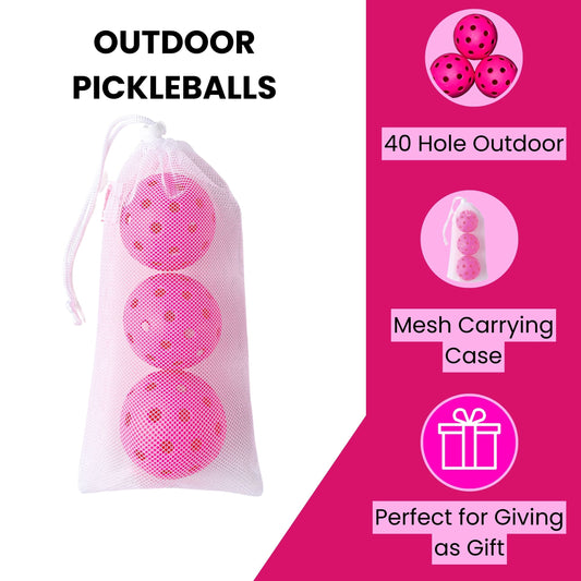 Pretty Pickleball Outdoor 40 Hole Pickleball - 3 pack